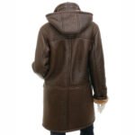 Women's Brown Sheepskin Duffle Coat - Image 2