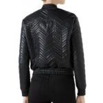 Women's Classic and Stylish Quilted Leather Bomber Jacket - Image 3