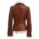 Women's Double Breasted Shearling Jacket - Image 2
