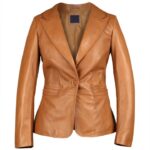 Women's Lambskin Tan Leather Blazer