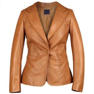 Women's Lambskin Tan Leather Blazer