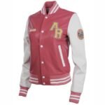 Women's Leather Varsity Letterman Bomber Jacket - Image 2