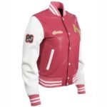 Women's Leather Varsity Letterman Bomber Jacket - Image 3