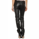 Women's Skinny Straight Leg Leather Pants - Image 2
