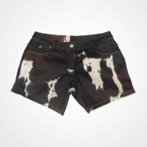 Women's Western Cowgirl Cowhide Hair-On Leather Shorts