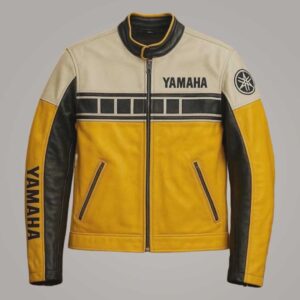 Yamaha Racing Cafe Racer Leather Jacket for Men