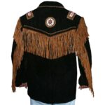 Authentic Western Leather Jacket with Fringes and Beads - Image 2