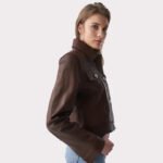 Authentic Western Tan Brown Women's Leather Jacket - Image 2