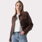 Authentic Western Tan Brown Women's Leather Jacket - Image 3