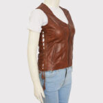 Authentic Women's Brown Leather Vest - Image 5