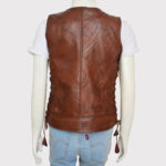 Authentic Women's Brown Leather Vest - Image 3