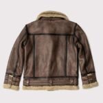 Aviator Brown Shearling Leather Jacket for Men - Image 2