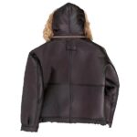 B-3 Hooded Sheepskin Bomber Leather Jacket - Image 2