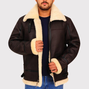 B3 Bomber Aviator Shearling Leather Jacket