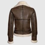 B3 Bomber Distressed Brown Aviator Women's Leather Jacket - Image 2