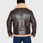B3 Classic Brown Shearling Bomber Leather Jacket for Men - Image 5