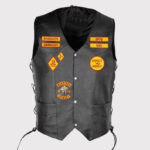Bandidos Motorcycle Black Leather Vest for Men - Image 2