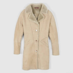Beige Women's Shearling Coat