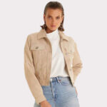 Beige Women's Western Suede Jacket - Image 3