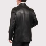 Best Black Lambskin Leather Blazer Coat for Men - Image 2