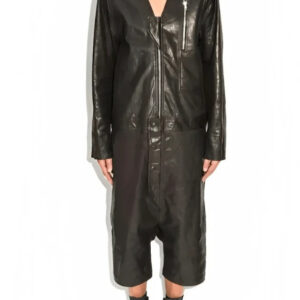Men's Black Leather Jumpsuit