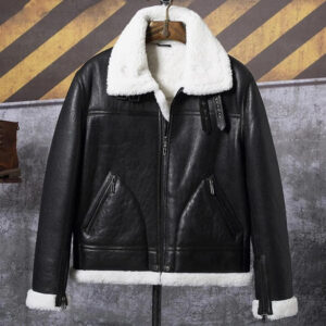 New Black B3 Shearling Jacket - Men's Sheepskin Coat