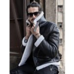 New Black B3 Shearling Jacket - Men's Sheepskin Coat - Image 5