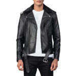 Genuine Black Biker Leather Jacket