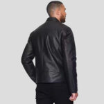 Black Genuine Leather Biker Jacket - Image 2