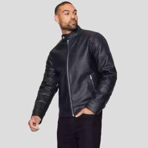 Black Genuine Leather Biker Jacket