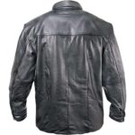 Black Genuine Leather Shirt for Men with Vintage Buffalo Buttons - Image 3