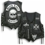Men's Black Label Society Doom Crew Leather Vest - Image 3