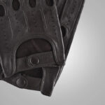 Black Lambskin Leather Driving Gloves - Image 3