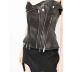 Black Leather Corset Top - Image 2