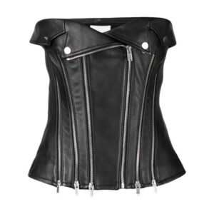 Black Leather Corset Top