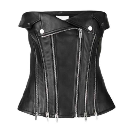 Black Leather Corset Top