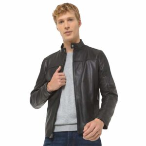 Men's Classic Black Leather Jacket