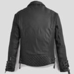 Black Leather Motorcycle Jacket For Men - Image 2