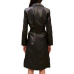 Classic Black Leather Trench Coat for Women - Image 2