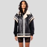 Fashionable Black Oversize Shearling Utility Vest - Image 3