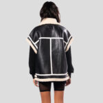 Fashionable Black Oversize Shearling Utility Vest - Image 4