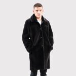 Versatile Black Reversible Sheepskin Coat for Men - Image 2