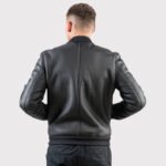 Black Sheepskin Bomber Jacket for Men - Image 3