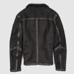 Black Tundra Shearling Motorcycle Jacket - Image 3