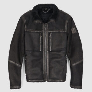 Black Tundra Shearling Motorcycle Jacket