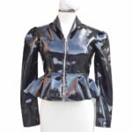 Women's Black Vinyl PVC Leather Mini Dress