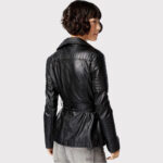 Black Women's Lambskin Leather Coat - Image 2