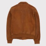 Brown Cowboy Style Harrington Leather Jacket - Image 3