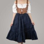 Brown Leather Underbust Corset Belt Renaissance Waist Cincher - Image 3