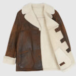 Brown Shearling Ranch Coat for Men - Image 2